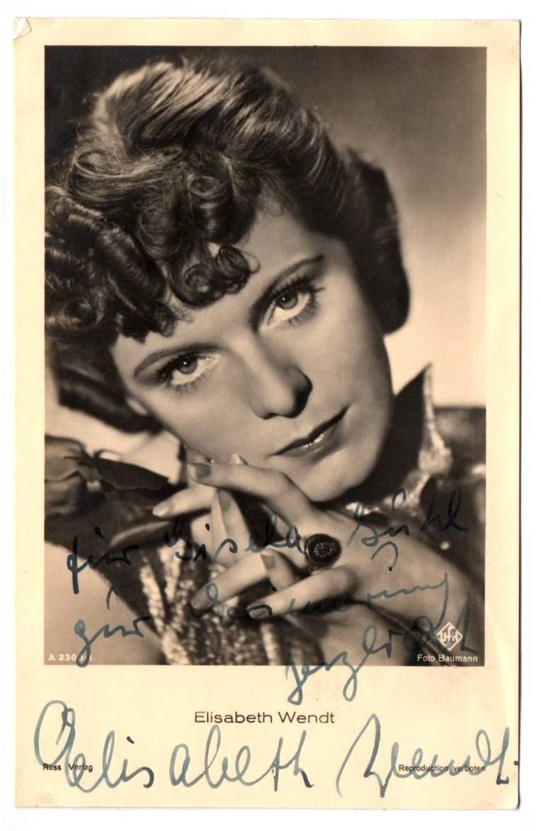 Autogramm Ak Elisabeth Wendt Ross Baumann Ufa Schauspielerin 1940er Autogramm Ak Elisabeth Wendt Ross Baumann Ufa Schauspielerin 1940er