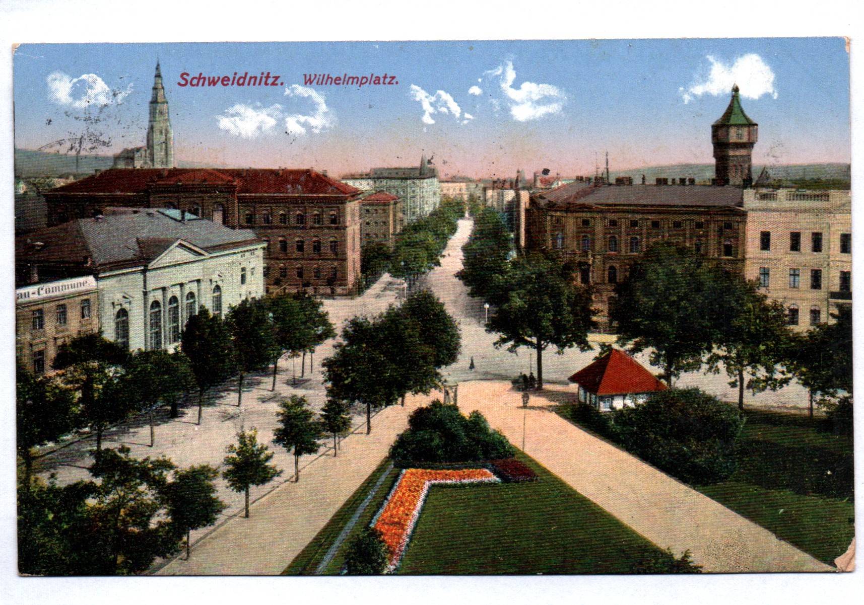 Ak Schweidnitz Wilhelmplatz 1914 historische Postkarte