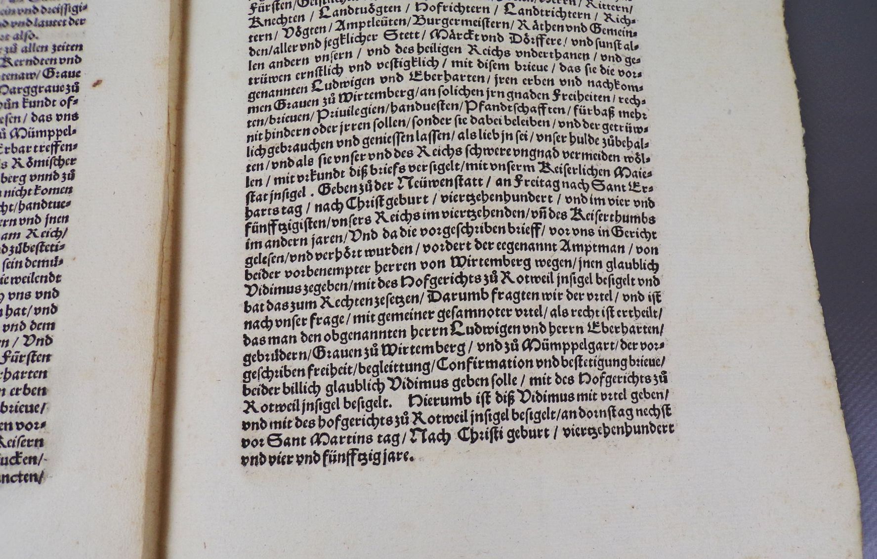 Gerichtsurteil Graf Johannes von Sulz Hofrichter Kaiser Friedrich 1454 Gerichtsurteil Graf Johannes von Sulz Hofrichter Kaiser Friedrich 1454