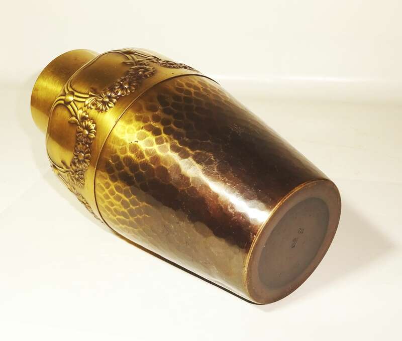 WMF Jugendstil Vase 112 Straußenmarke Messing 