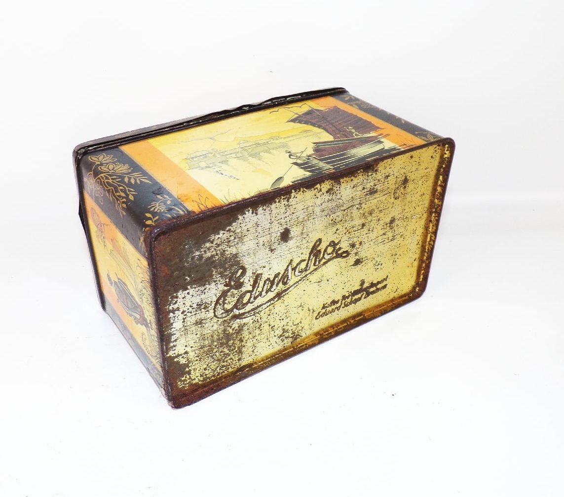Alte Eduscho Blechdose Kaffeedose Schmetterlinge China Motiv um 1920