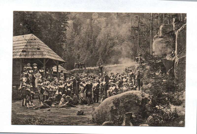 Ak Waldtheater Oybin Zittau Wallenstein's Lager Dramatisches Gedicht Friedrich v. Schiller 1914