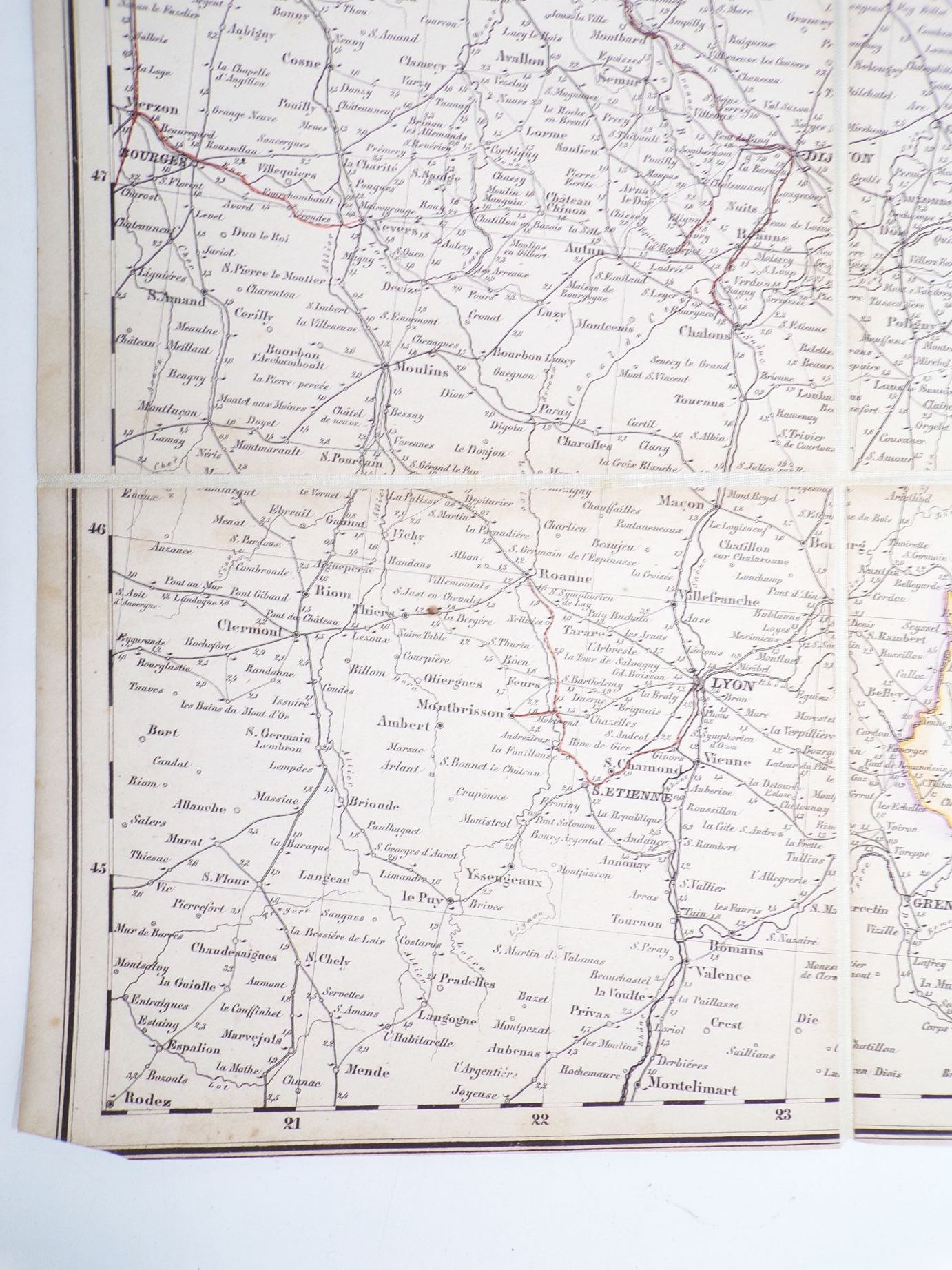 Reisekarte von Deutschland Leinen Landkarte um 1880 Grenzen koloriert Reisekarte von Deutschland Leinen Landkarte um 1880 Grenzen koloriert