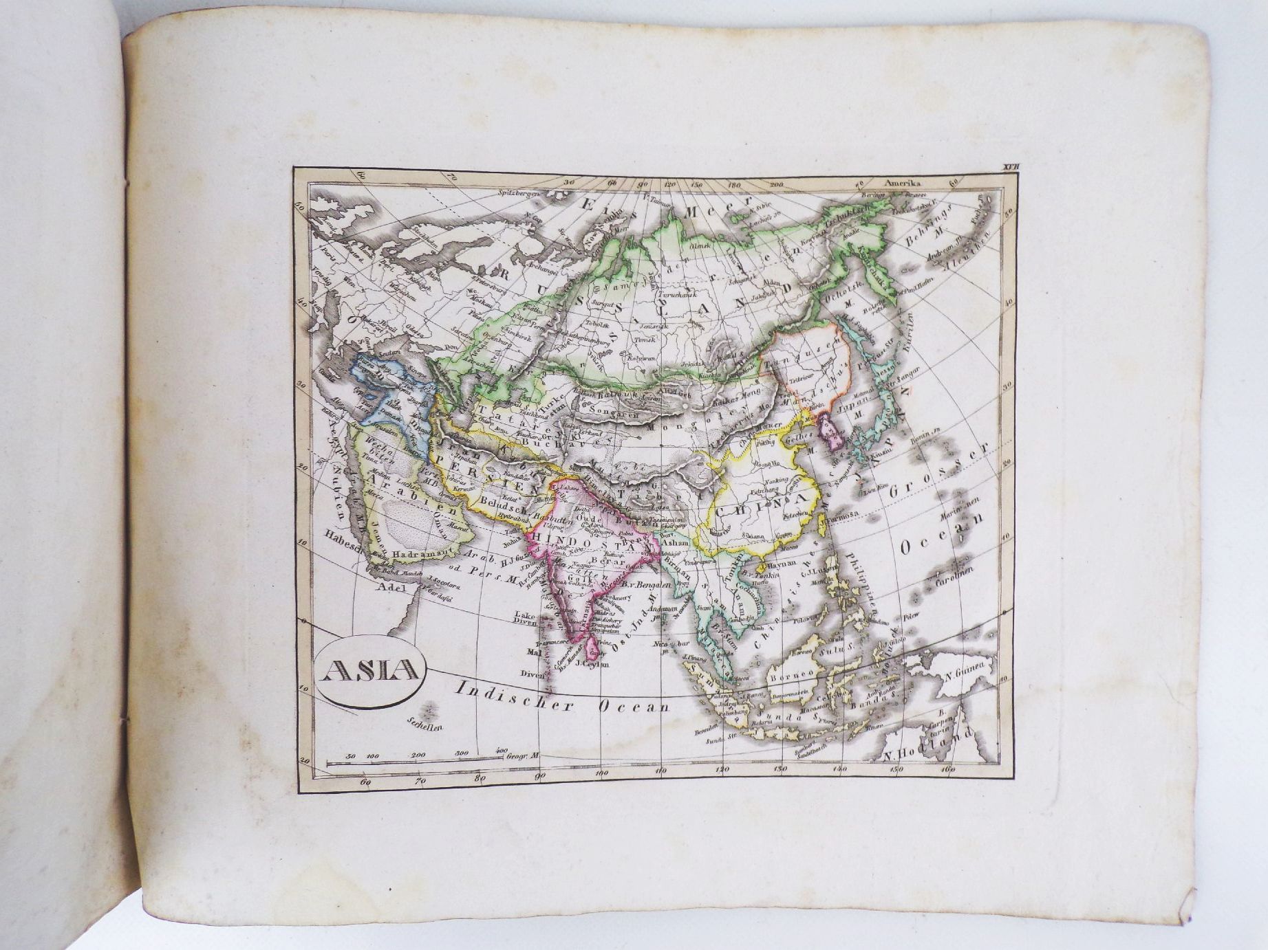 Stielers Schul Atlas 1829 kolorierte Karten