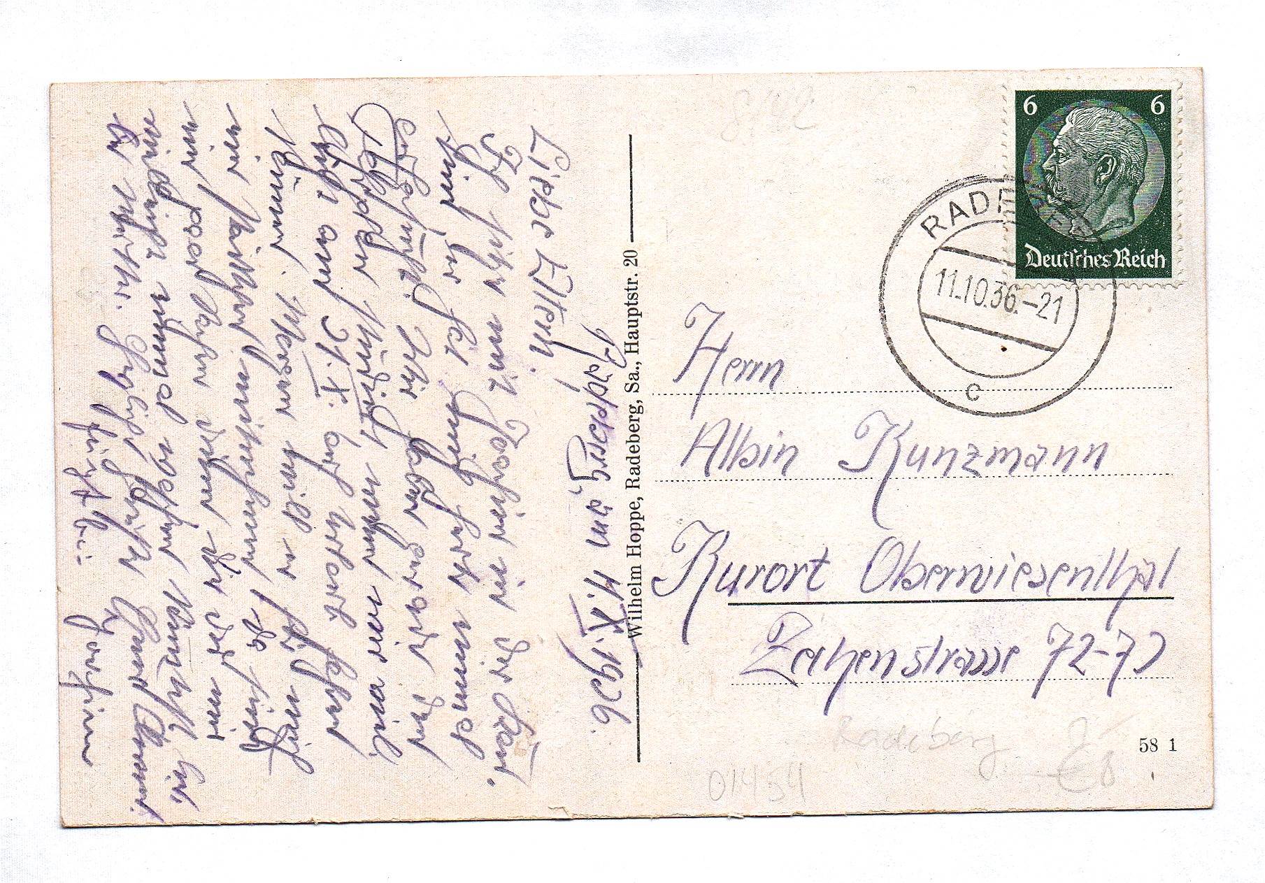 Ak Radeberg 1936 Sachsen Gebäude Haus