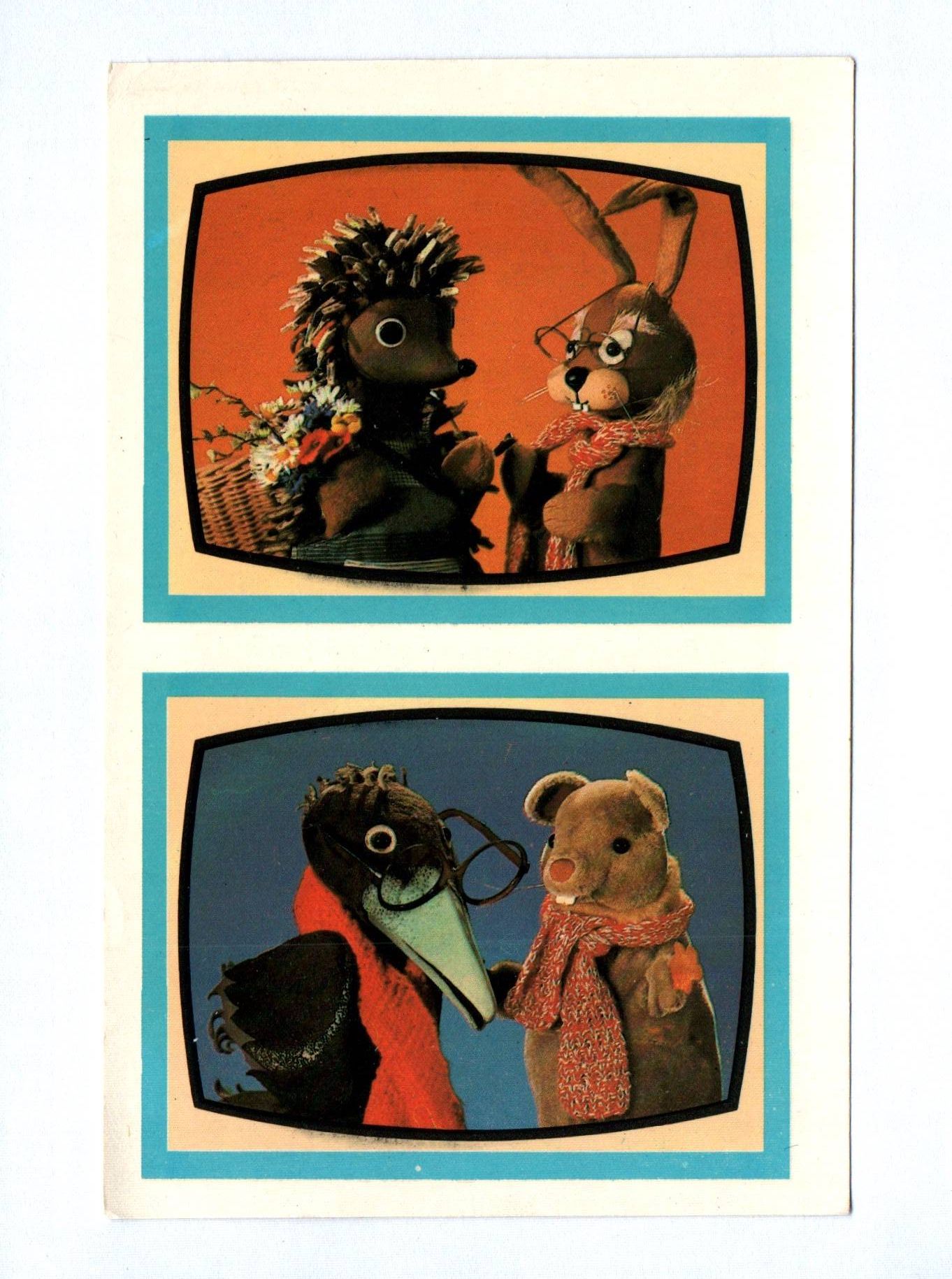 DDR Abziehbilder 4 Stück 1987 Defi Spielhaus Pittiplatsch Schnatterinchen Moppi