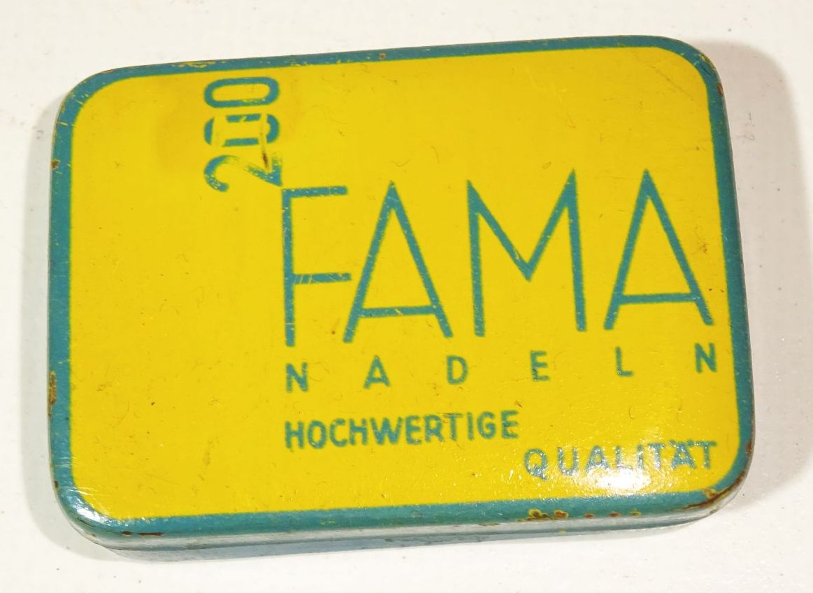 Alte Blechdose FAMA Nadeln Grammophon Nadeldose Sammler 