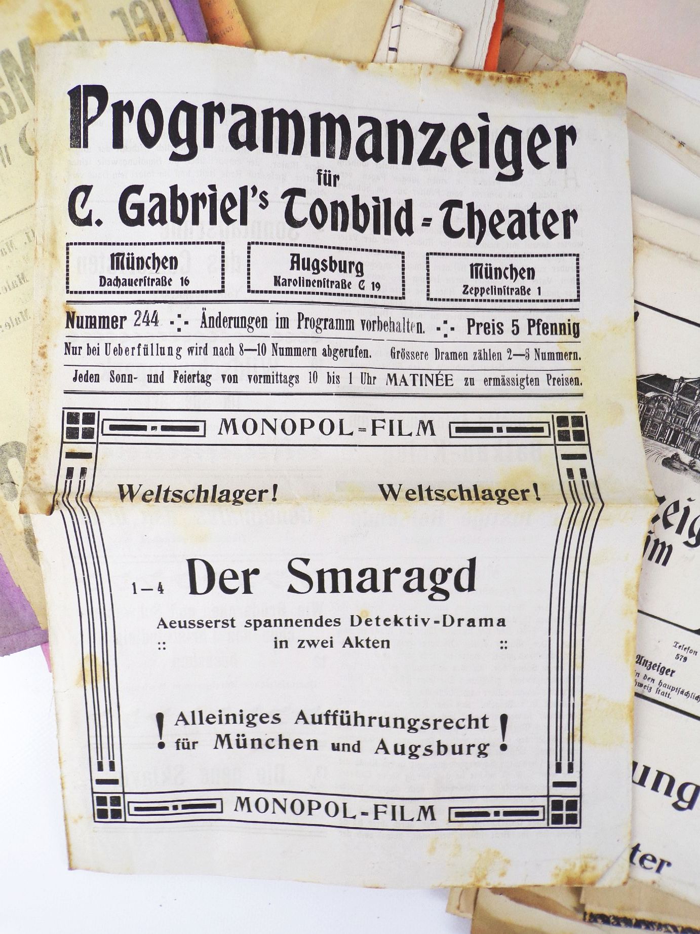 Konvolut Mannheim Theater Programme Plakate Aushänge um 1910 Konvolut Mannheim Theater Programme Plakate Aushänge um 1910