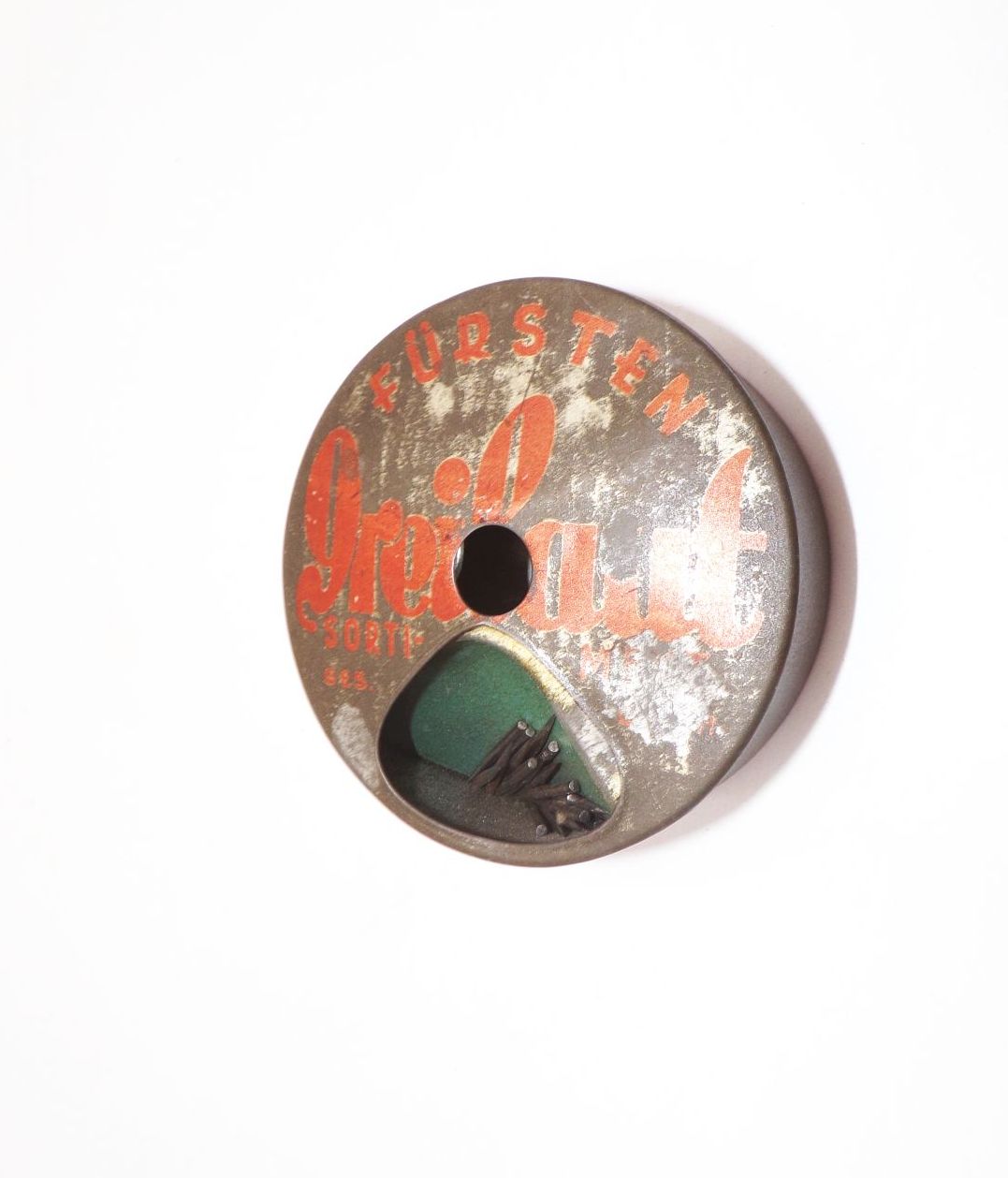 Alte Nadeldose Fürsten Dreilaut Sortiment Drehbar Blechdose um 1920 Alte Nadeldose Fürsten Dreilaut Sortiment Drehbar Blechdose um 1920