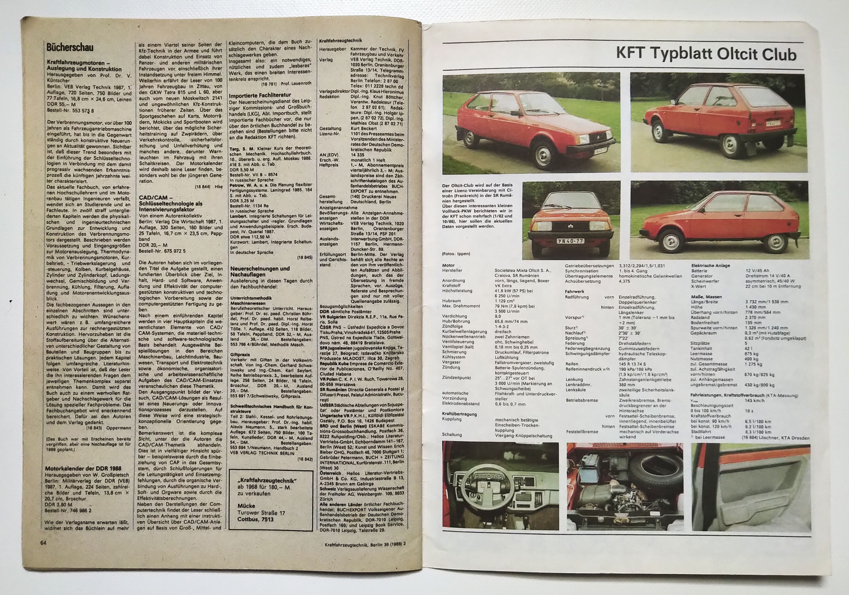 KFT Kraftfahrzeugtechnik Zeitschrift Nr 2 Lada Niwa 1988 DDR Zeitschrift