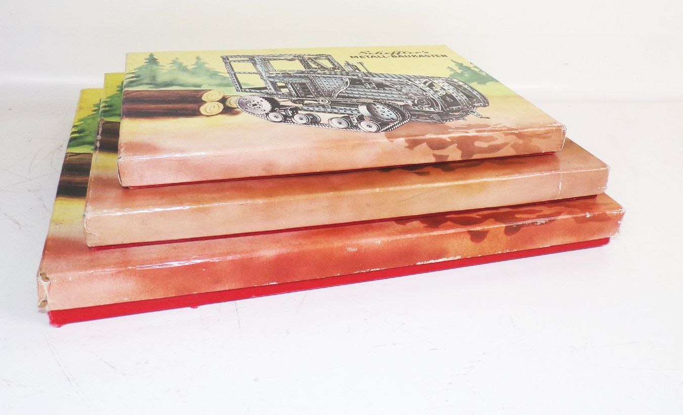 Scheffler Metall Baukasten 3 Stück Metallbaukästen DDR Spielzeug