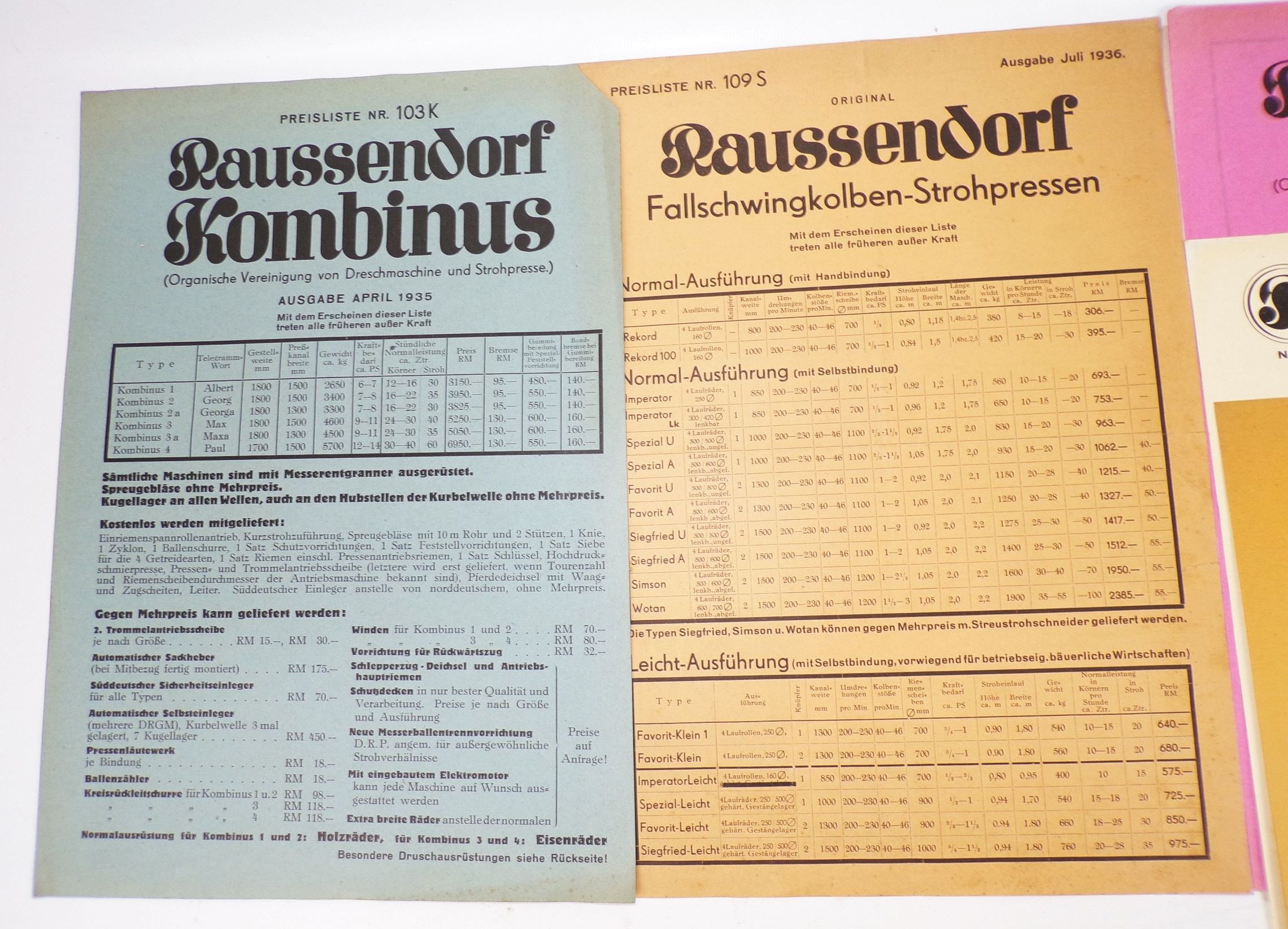 Raussendorf Singwitz Bautzen Reklame Mappe Saugzug Strohpresse 1930er 