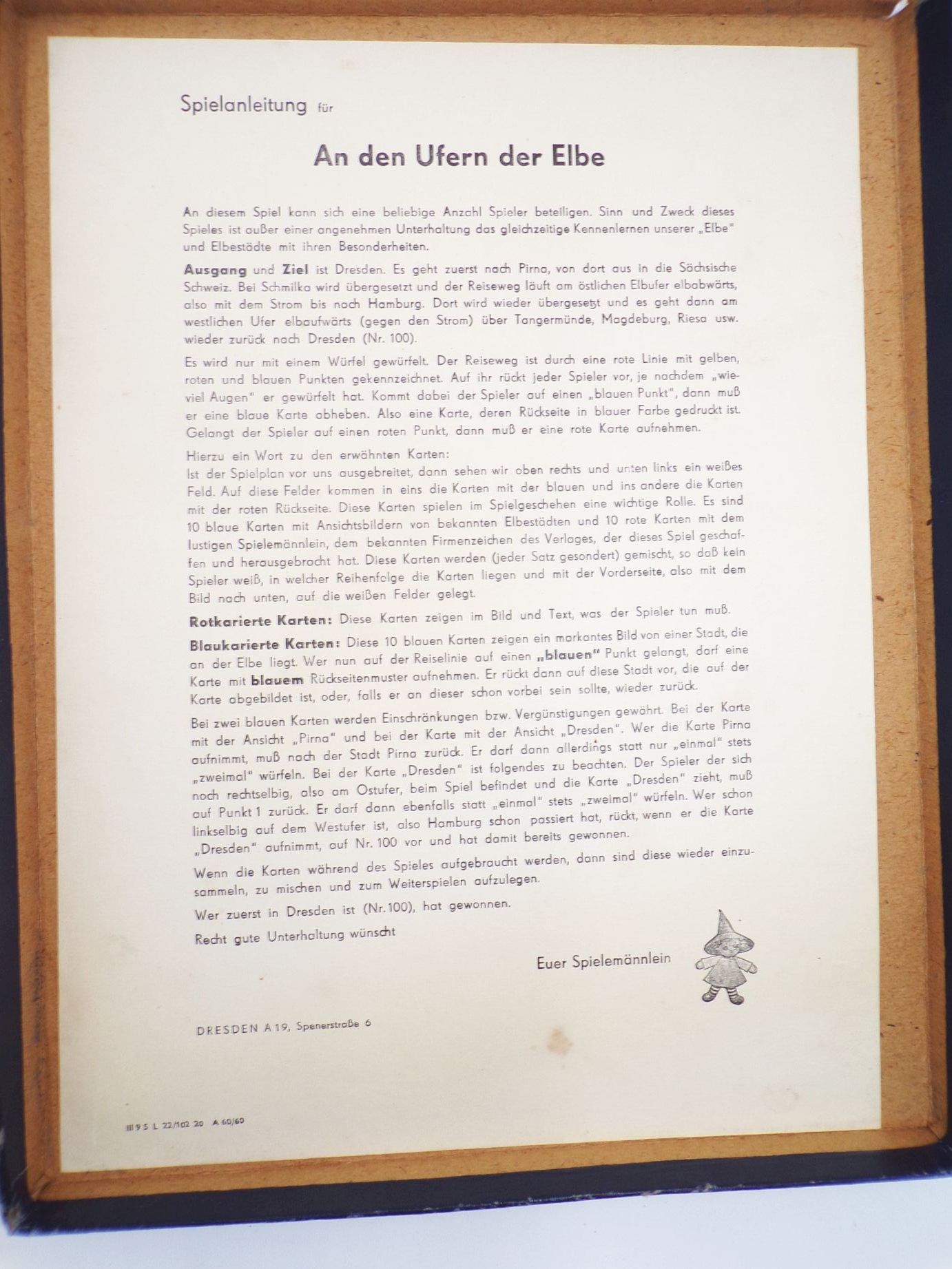 An den Ufern der Elbe Spika Brettspiel Würfelspiel von Kurt Brandes 1960 An den Ufern der Elbe Spika Brettspiel Würfelspiel von Kurt Brandes 1960