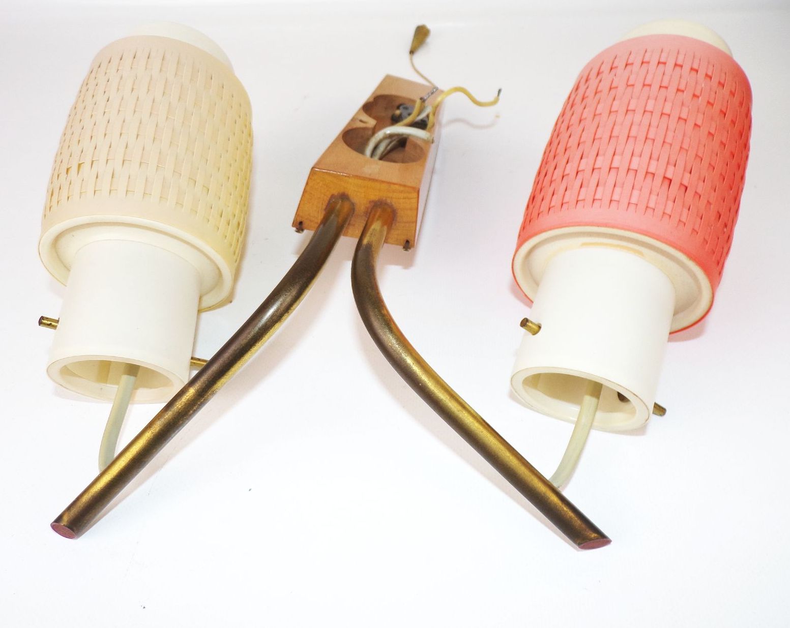 Wandleuchte Mid Century 50 er DDR Gelb Orange Wandlampe E14 Deko