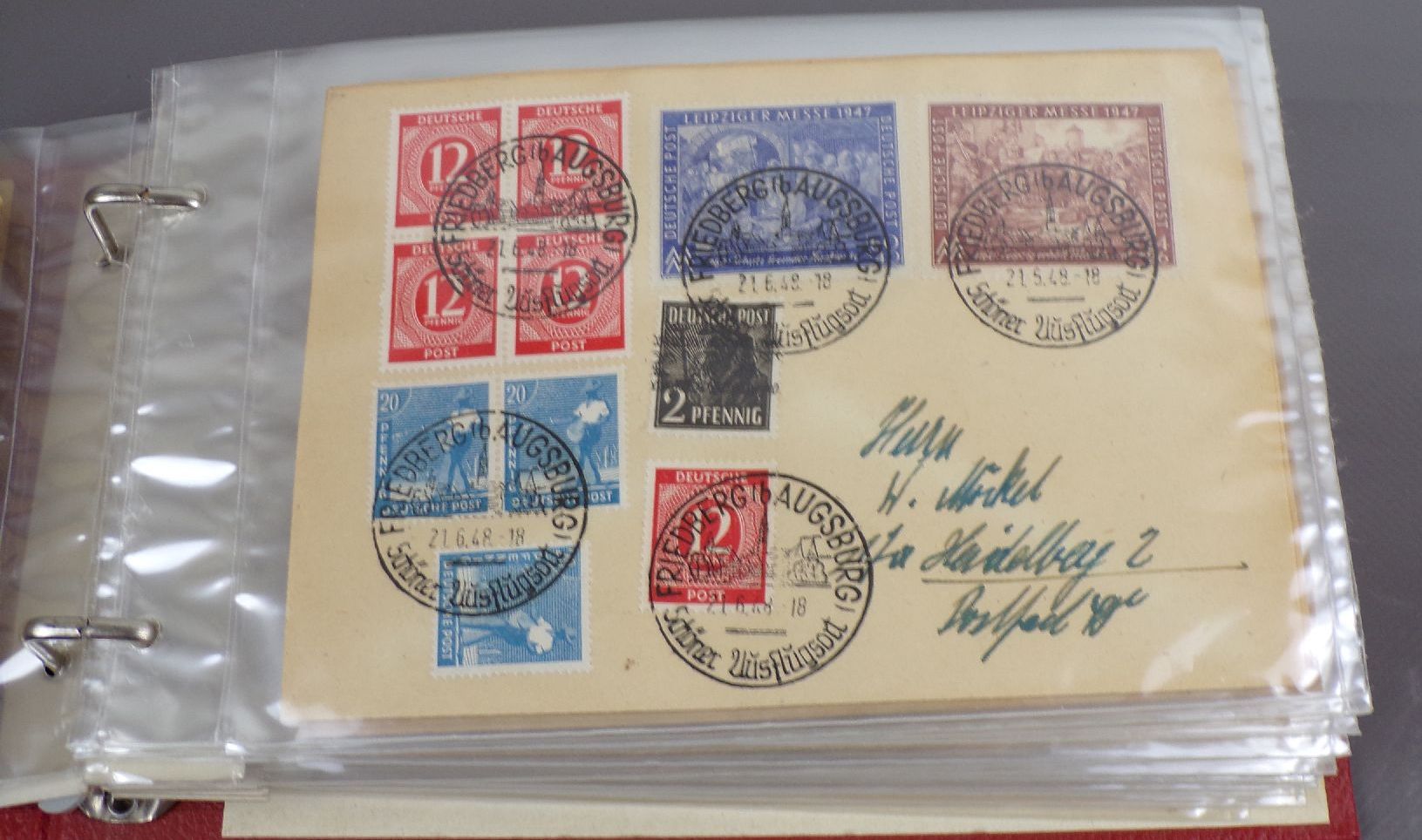 Bi Zone Ordner mit Briefen 1948 Friedberg Augsburg München Sammlung