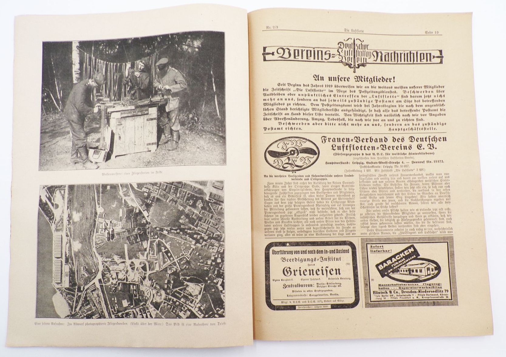 Die Luftflotte 1919 Band XI 2/3 Flugzeuge Luftfahrt