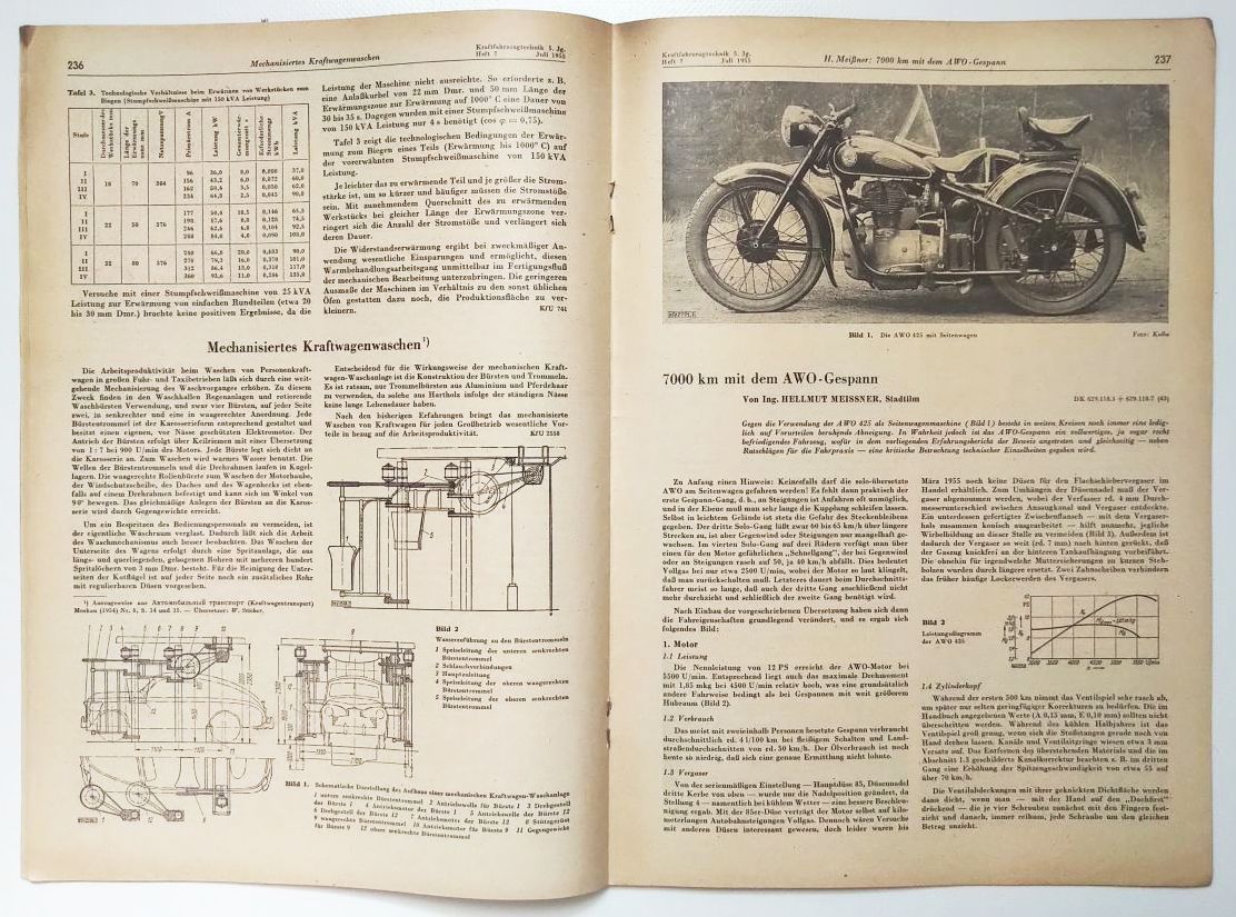 Kraftfahrzeugtechnik Zeitschrift DDR Moped SR1 Serienproduktion 1955 Nr 7
