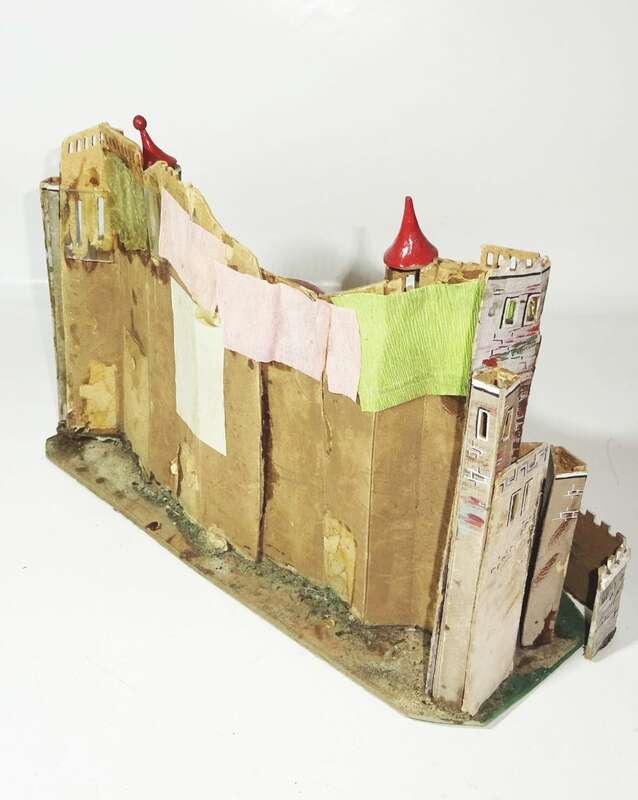 Uralt Jerusalem aus Pappe um 1900 Weihnachten Deko 