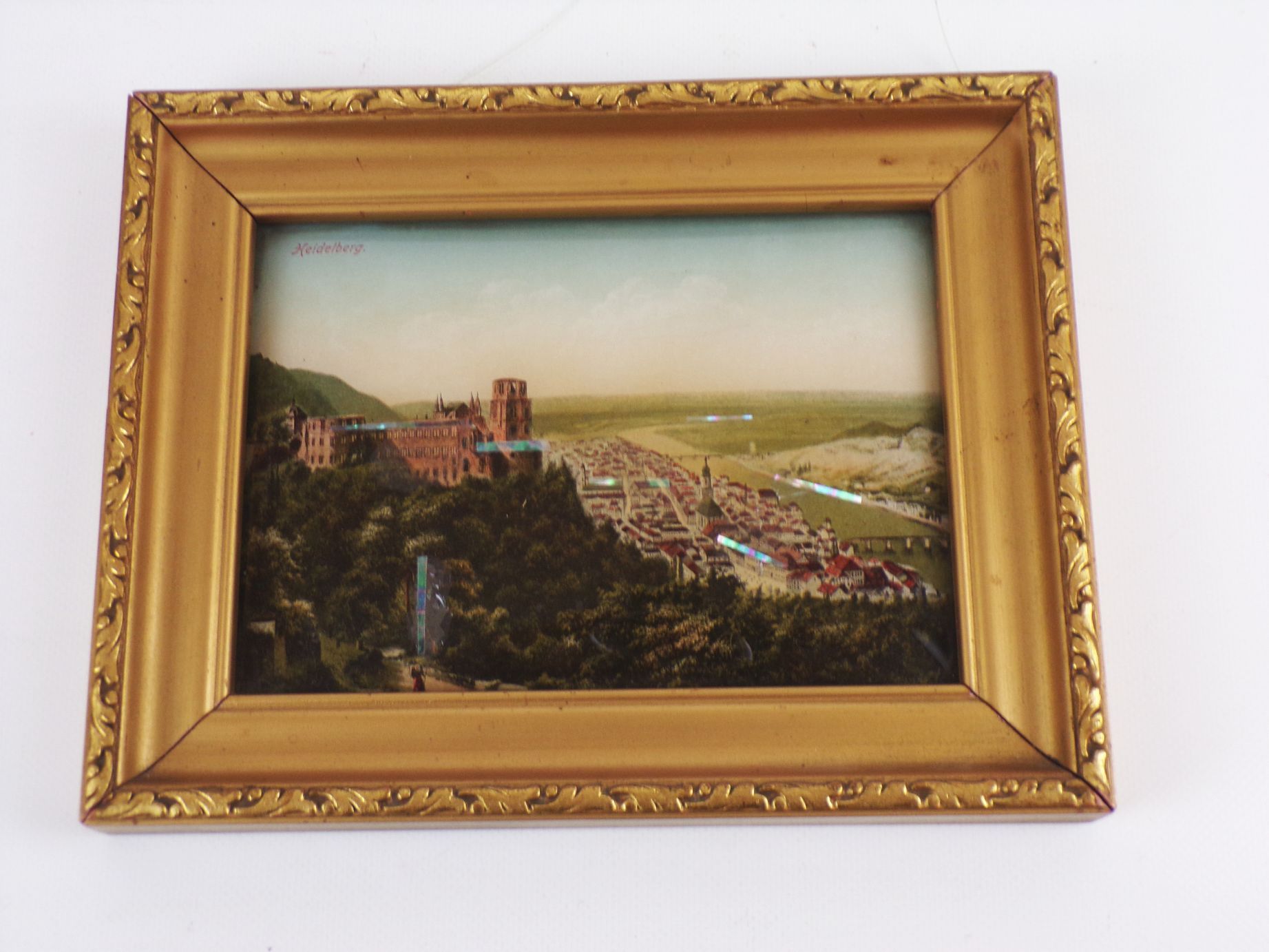 Altes Heidelberg Bild Perlmut Einlage um 1910 Bilderrahmen