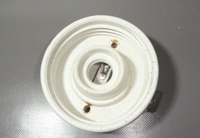 Kellerlampe Industriedesign Porzellan Glas Lampe Weiss E27