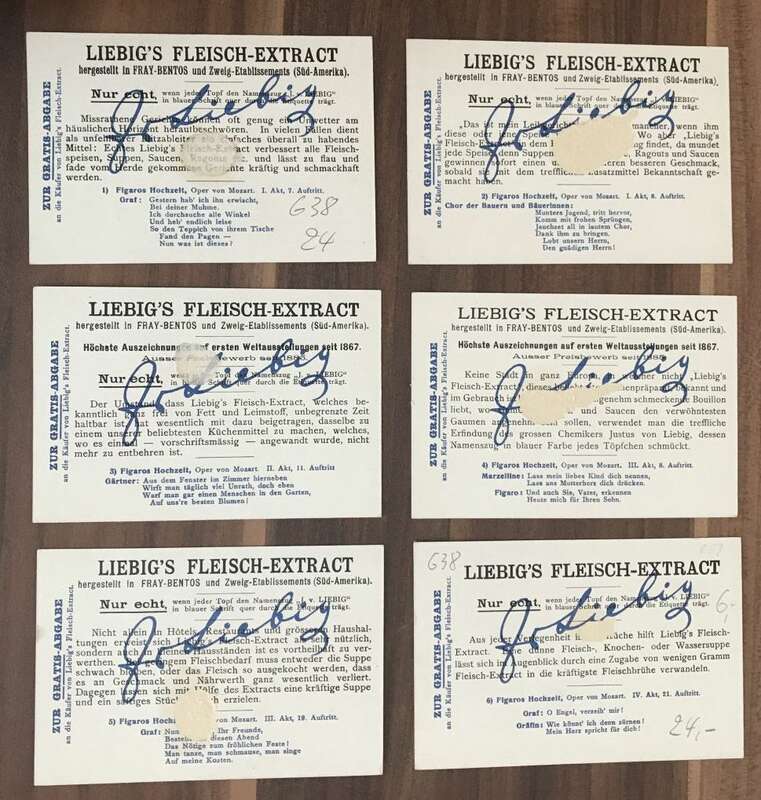 Figaros Hochzeit Liebig Sammelbilder Serie 6 Stück Nr 638