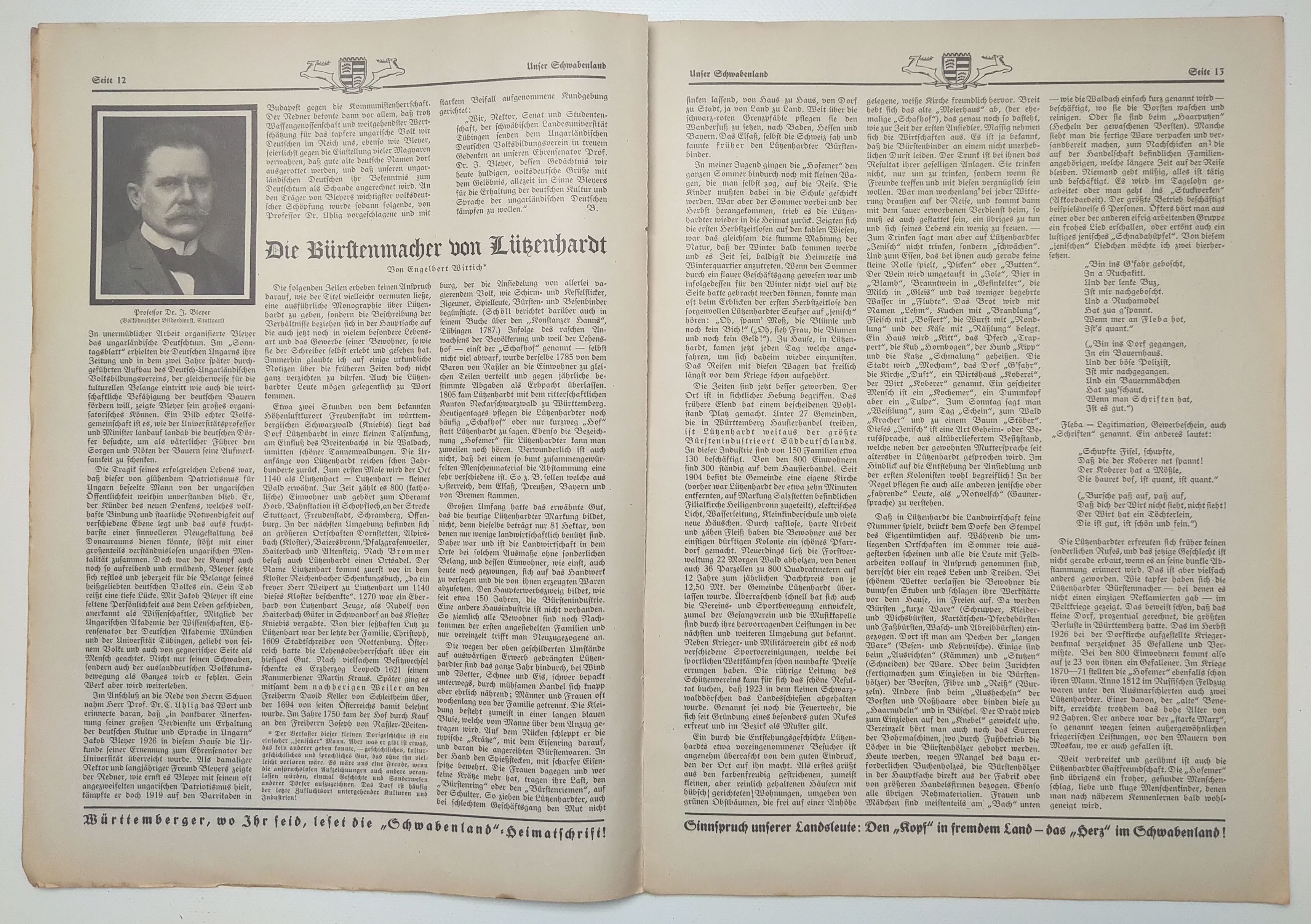 Unser Schwabenland Zeitung 1934 Nr 1 Stuttgart Winter im Schwarzwald