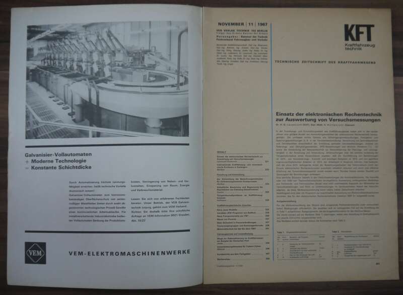 Neue Jawa Modelle DDR November 1967 KFT Heft ROBUR Spezial Kraftfahrzeuge