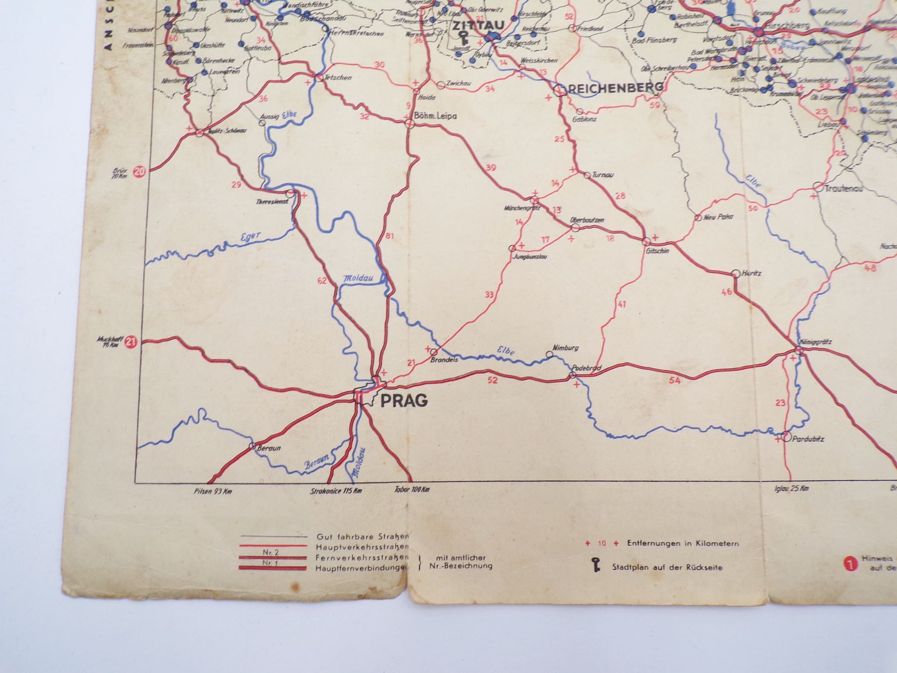 BV Aral Landkarte Schlesien Glatz Beuthen Breslau Glogau Görlitz 1930 er