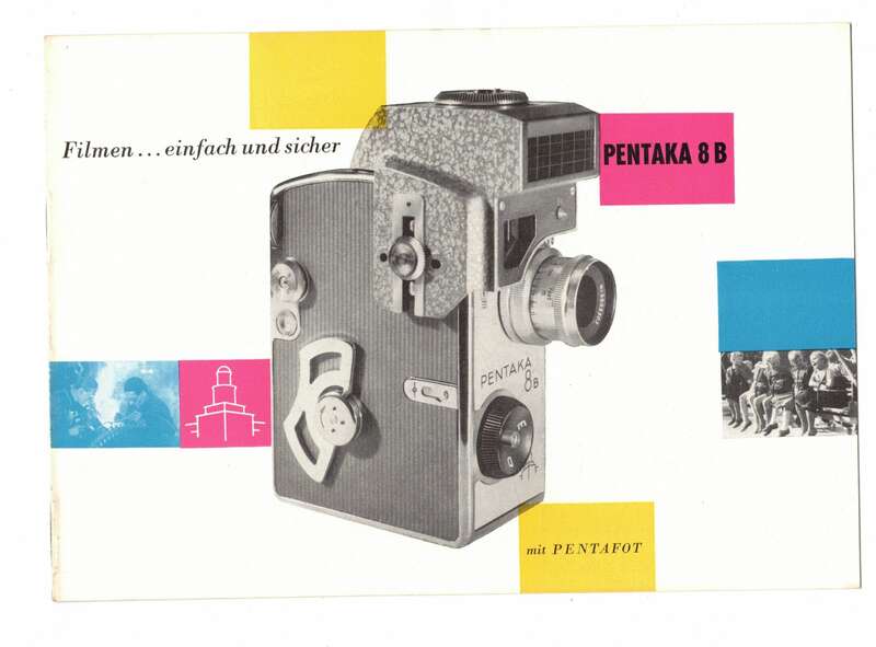 Prospekt Pentaka 8 B mit Pentafot Filmkamera DDR  1961