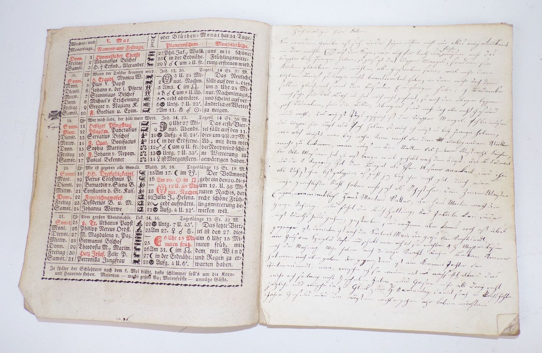 Neuer Schreib Kalender für das Schaltjahr 1856 Neustadt Kempten Büttenpapier 