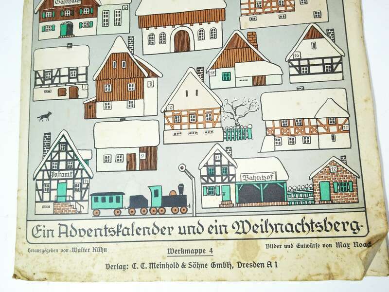 Werkmappe 4 Adventskalender Weihnachtsberg Max Noack & Meinhold Dresden 1930er !