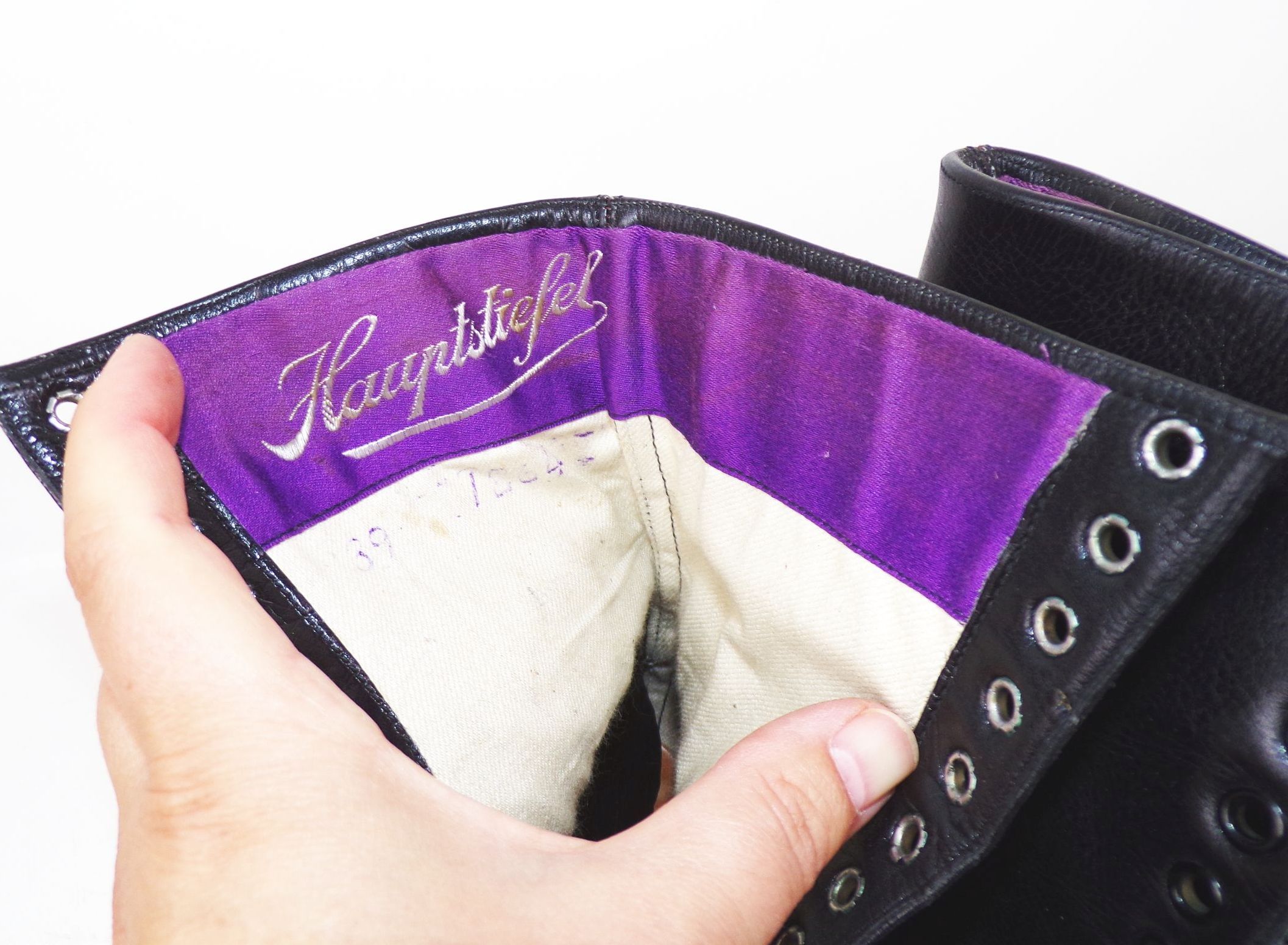 Alte BDM Stiefel Leder Schnürschuhe Gr 39 schwarz 1930er Hauptstiefel