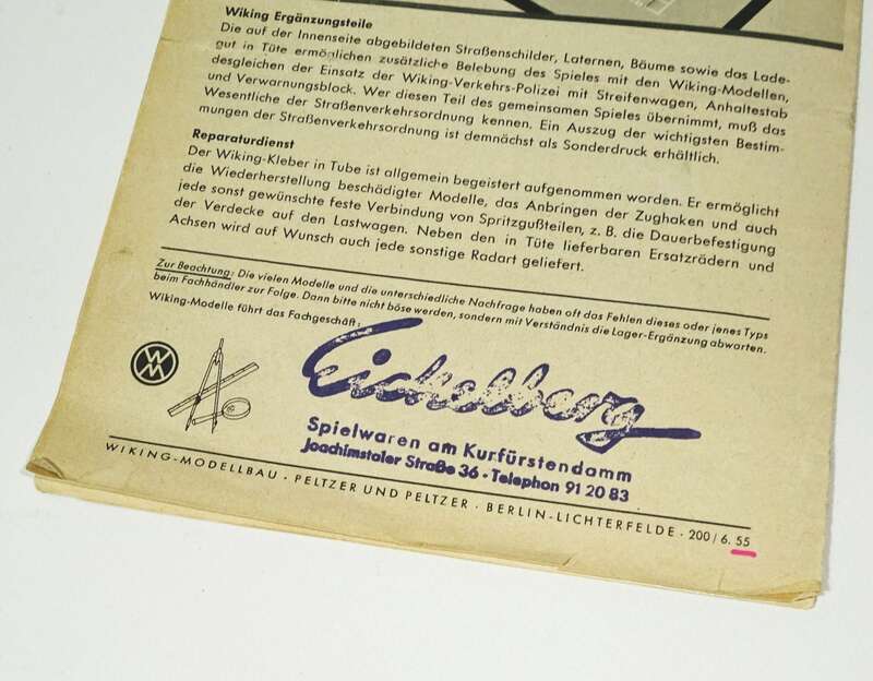 Wiking Modelle Prospekt 1955 Modellautos