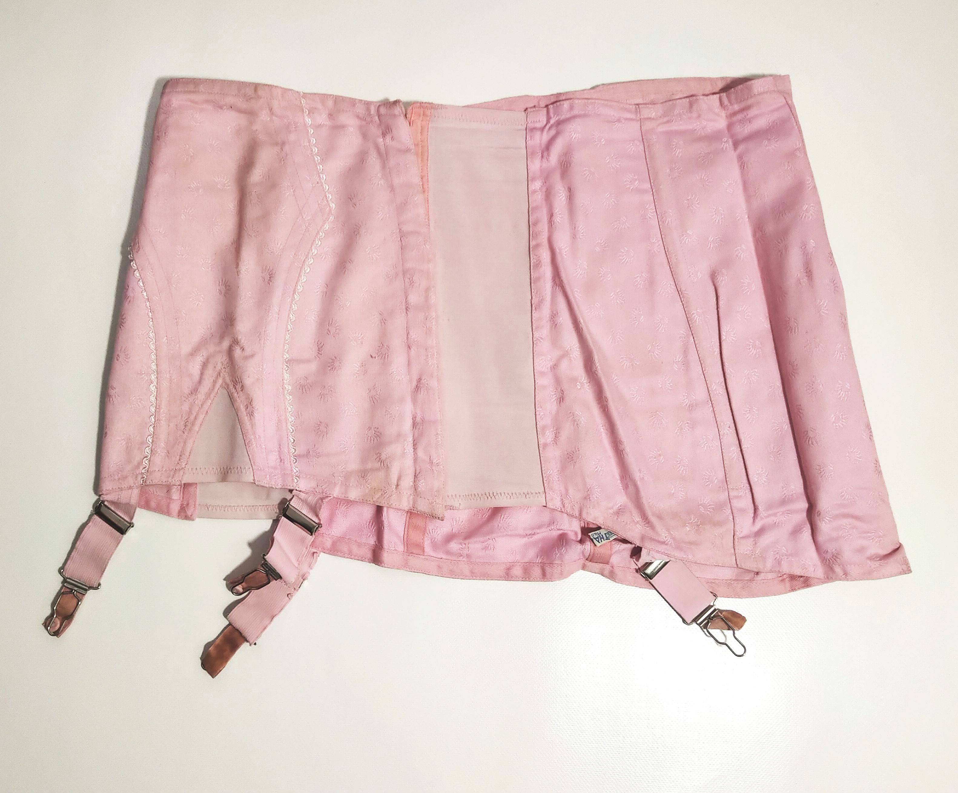 Mieder alt Original Corsage lila Korsett Vintage