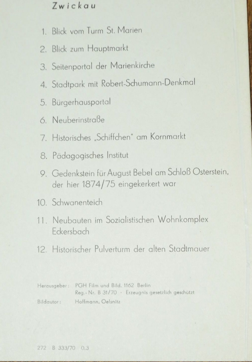 Zwickau Foto Mappe PGH Film DDR 1970 