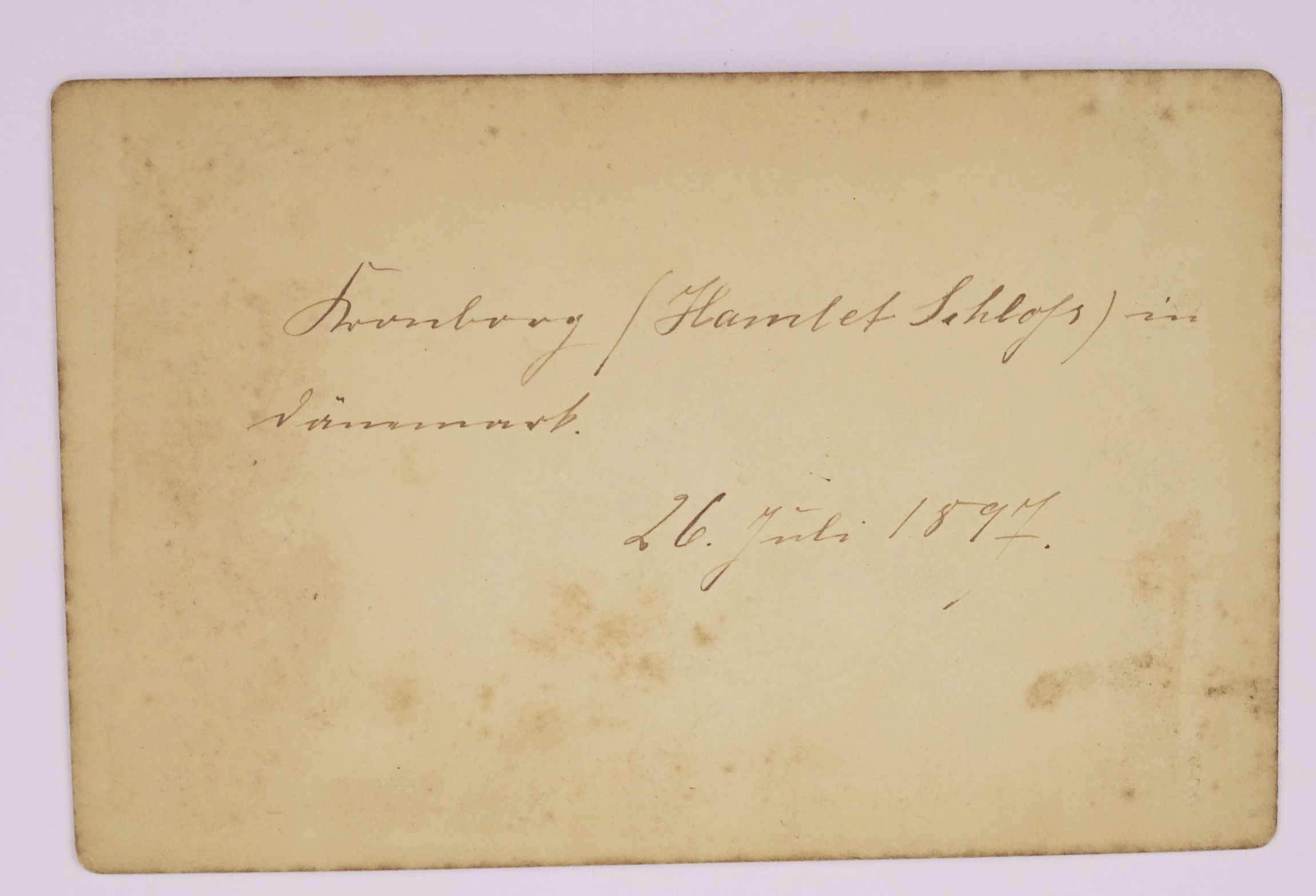 Kabinettfoto Schloss Kronborg Dänemark 1897 Fotografie