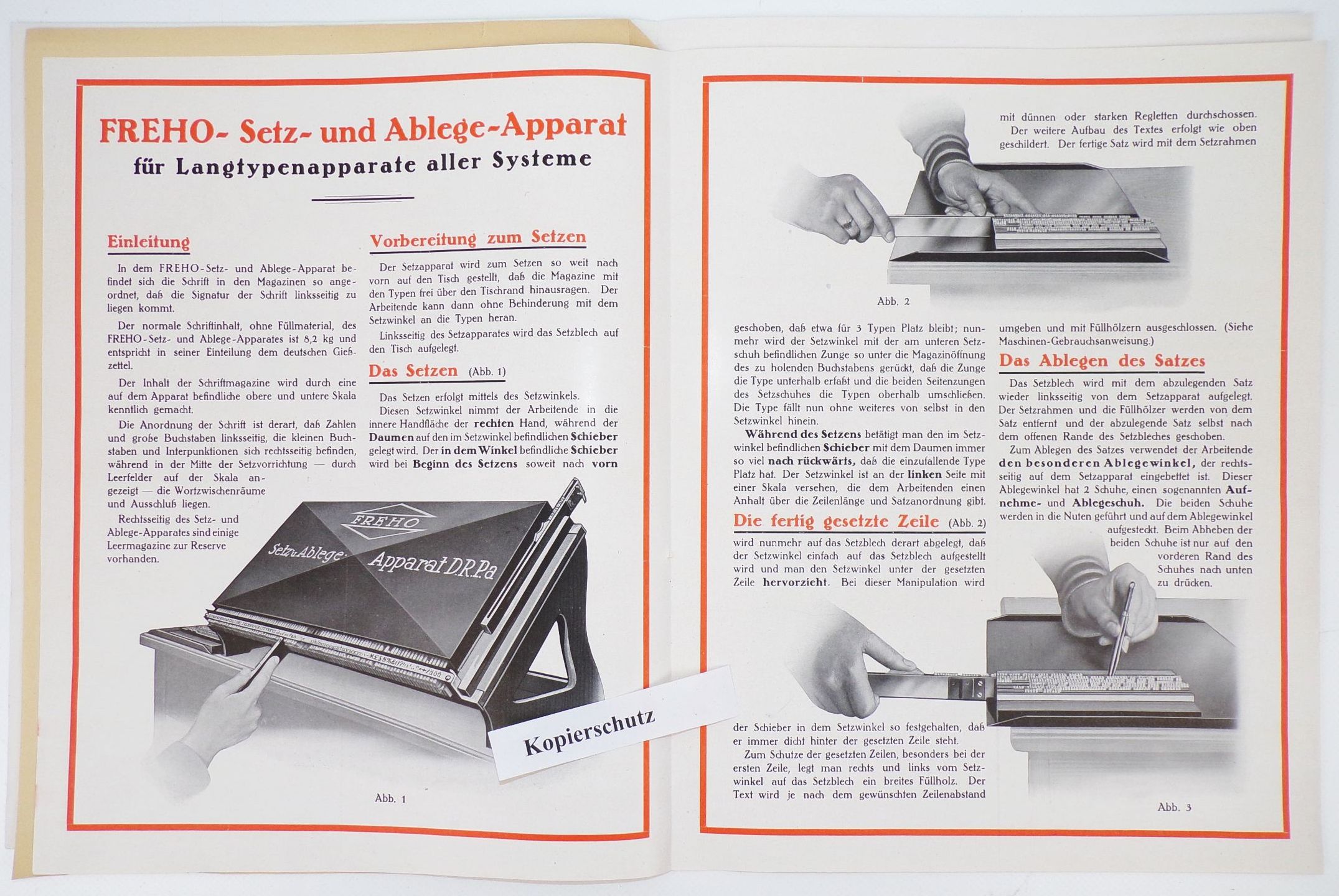 Prospekt FREHO Büro Falzmaschine Hoffmann u Co Berlin um 1930