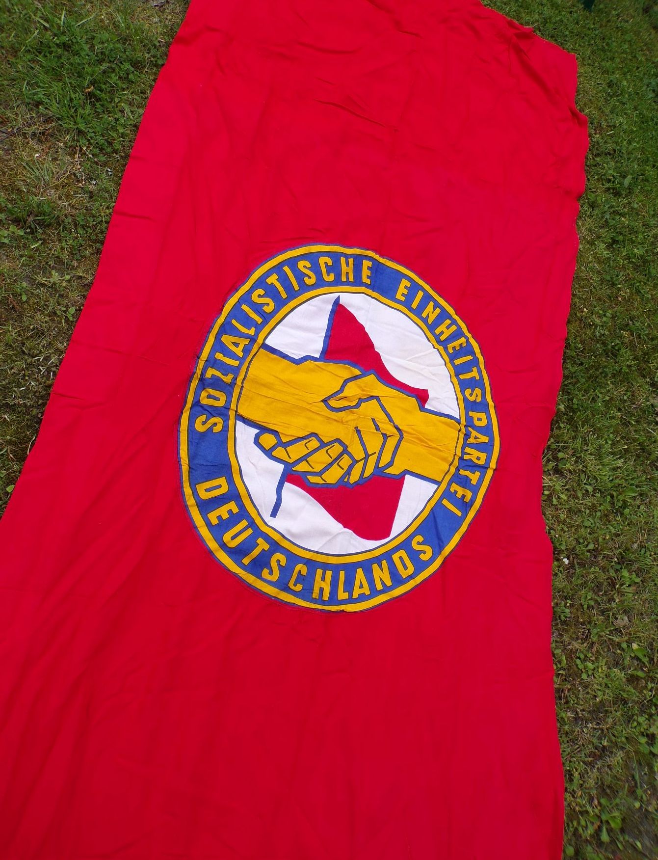 Alte SED Fahne Flagge 110 x 250 cm Sozialistische Einheitspartei Deutschland Hausfahne 