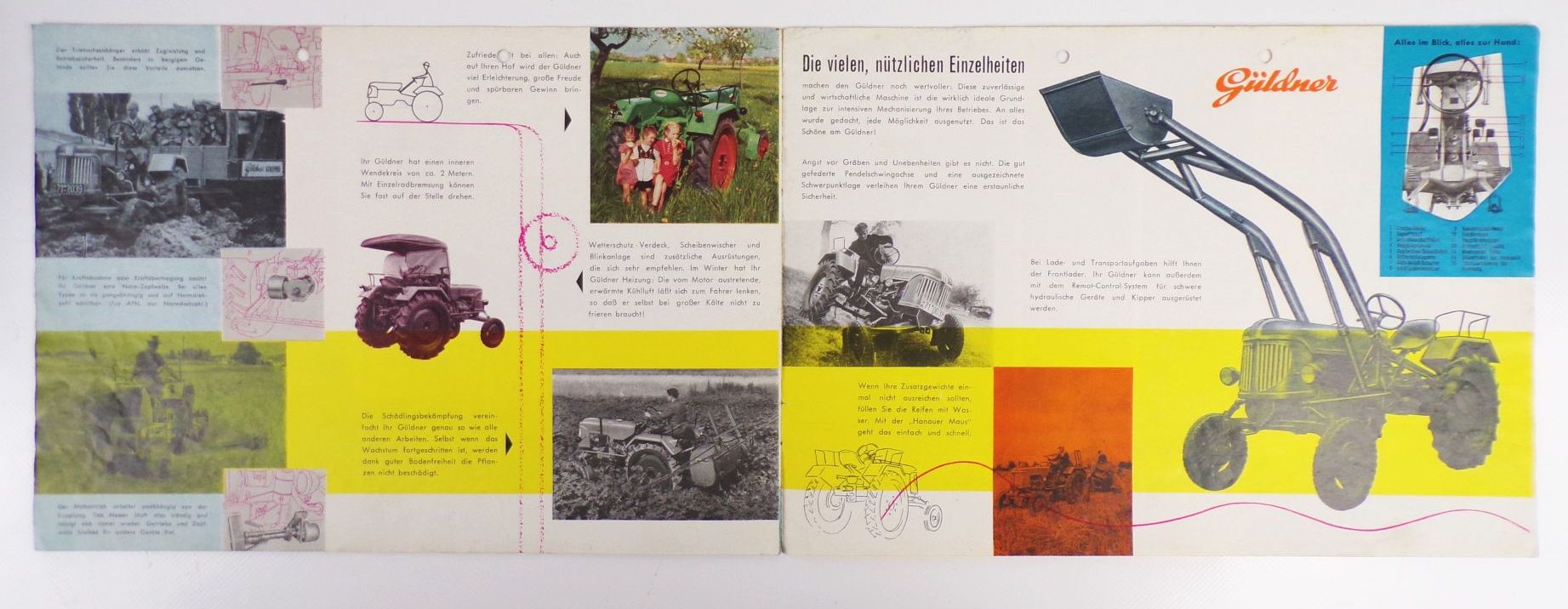 Altes Prospekt Güldner Dieselschlepper 11 bis 22 PS mit Luftkühlung Oldtimer