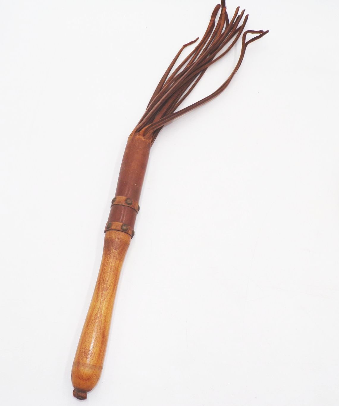Alte Lederpeitsche Ochsenziemer Antik Holz Riemenpeitsche Peitsche 