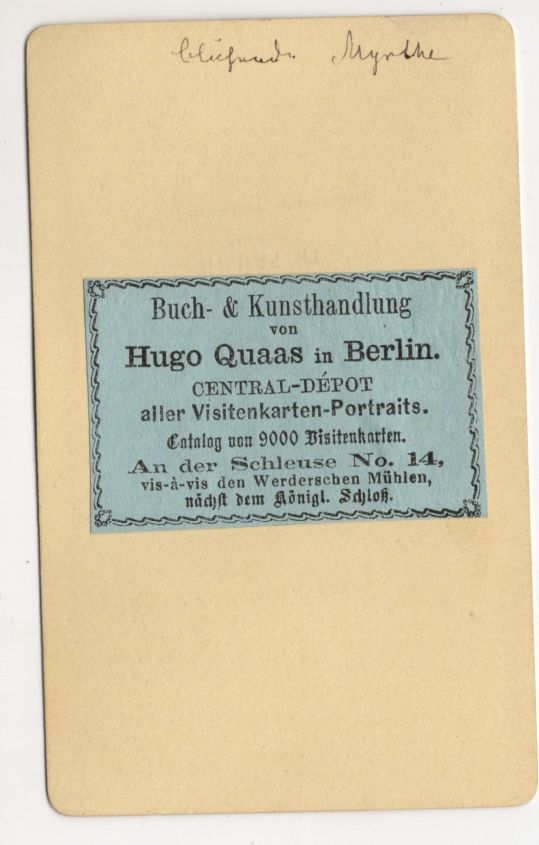 CdV Foto blühende Myrte um 1880 koloriert Hugo Quaas Berlin CdV Foto blühende Myrte um 1880 koloriert Hugo Quaas Berlin