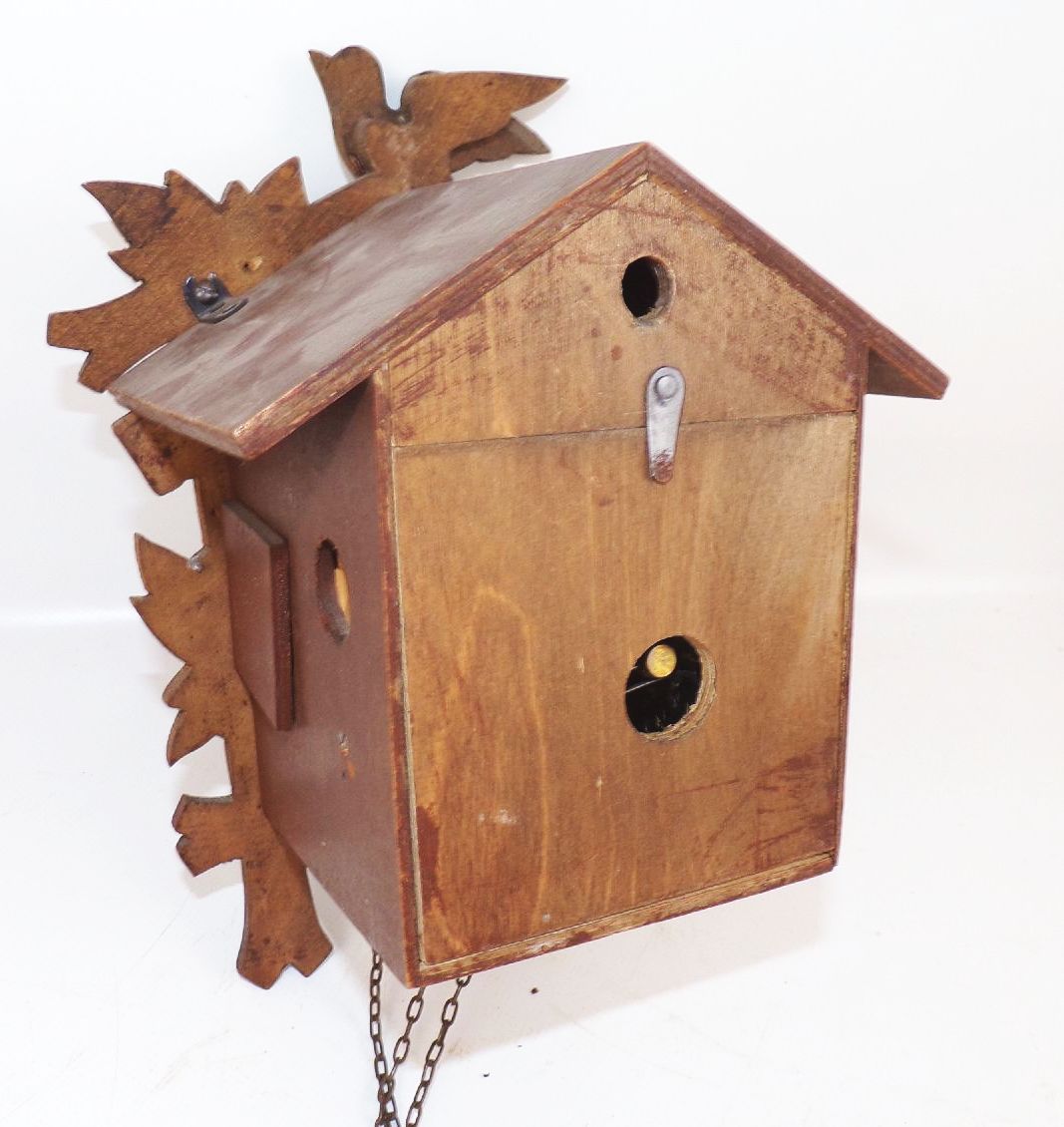 Alte Kuckucksuhr Holz Wanduhr Uhrengewicht Deko