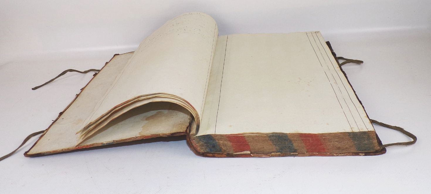 Altes Buch Büttenpapier Unbeschrieben Restaurierung blanko um 1800