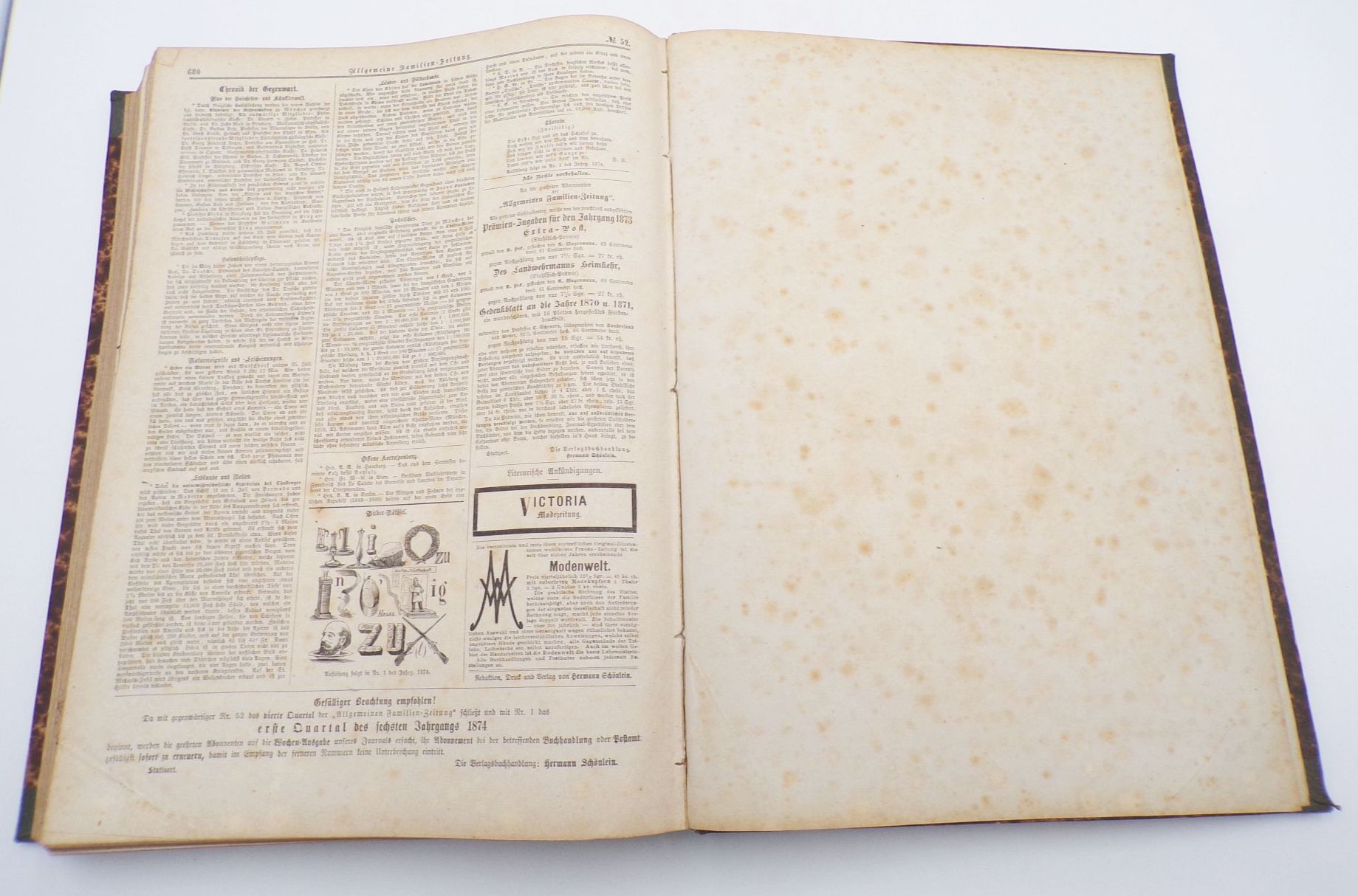 Allgemeine Familien Zeitung 1873 Jahrgang illustriert 