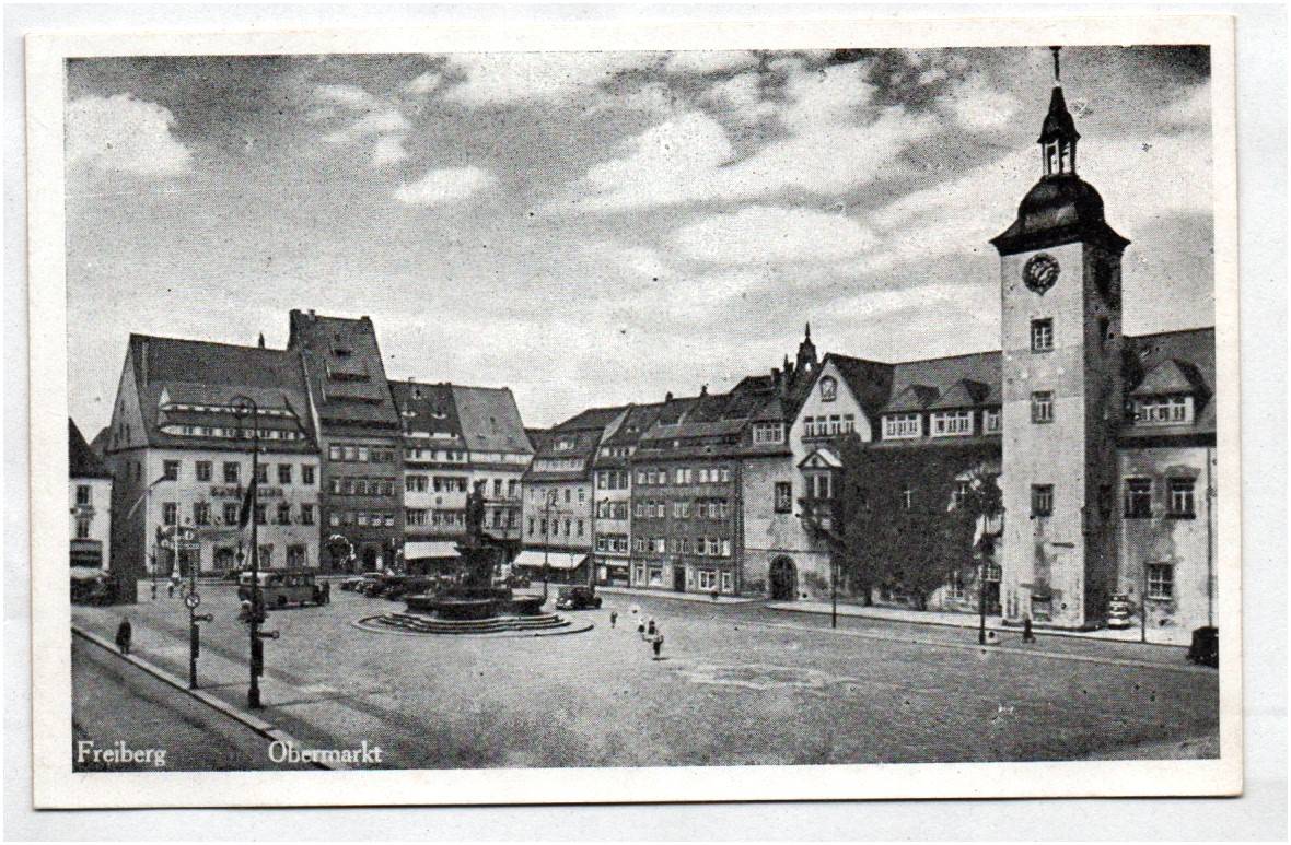Ak Freiberg Obermarkt Geschke Sammel Postkarte 