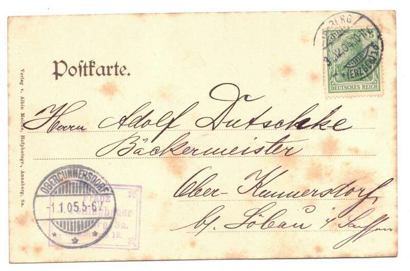 Litho Ak Annaberg Sachsen Blick von der Bismarckstrasse 1904