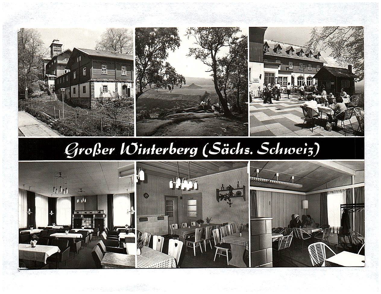 Ak Großer Winterberg Sächsische Schweiz Betriebsferienheim Verkehrs und Tiefbaukombinat Dresden DDR Echtfoto Ak Großer Winterberg Sächsische Schweiz Betriebsferienheim Verkehrs und Tiefbaukombinat Dresden DDR Echtfoto