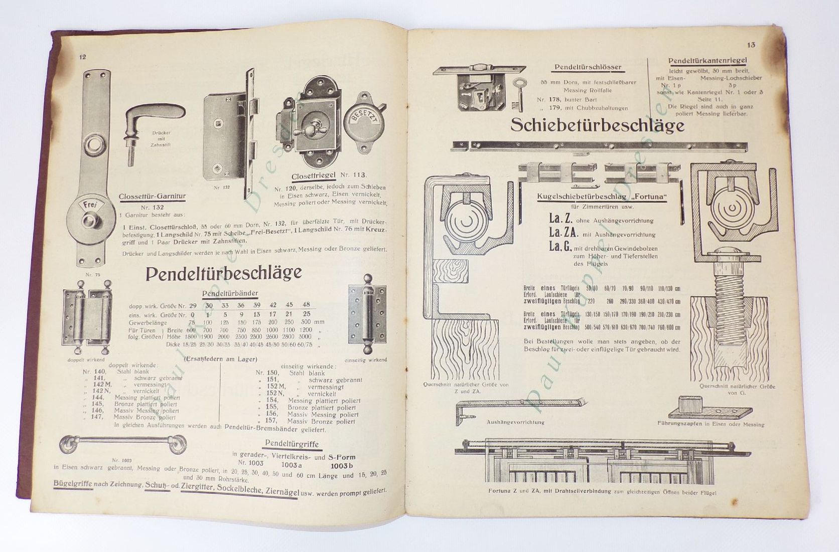 Alter Katalog Musterbuch Paul Kappel Dresden Fensterbeschläge Türbeschläge