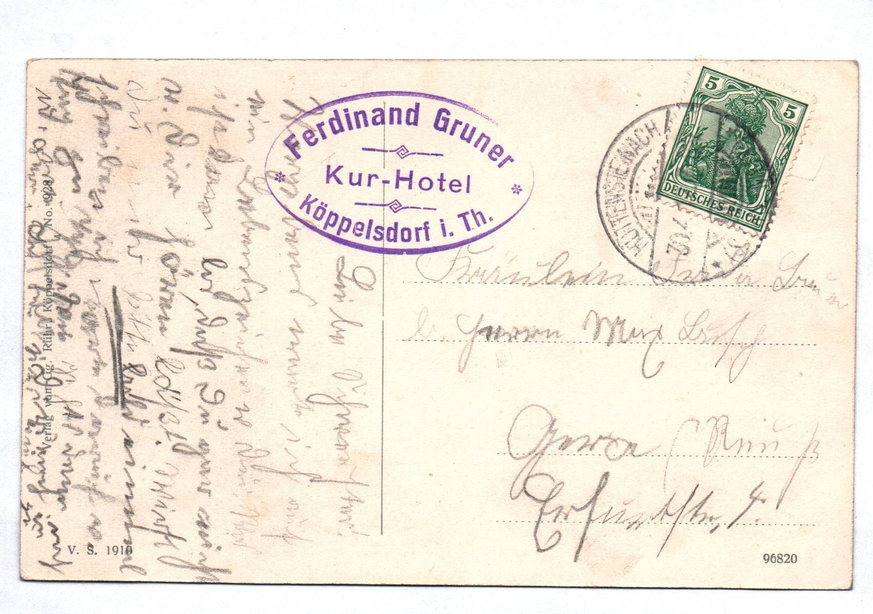 Ak Köppelsdorf Hüttensteinach in Thüringen Blick nach Steinbach