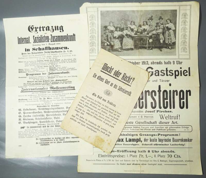 Schweiz Dokumente Sozialisten Volksbegehren Politik Gastspiel 1908 1913